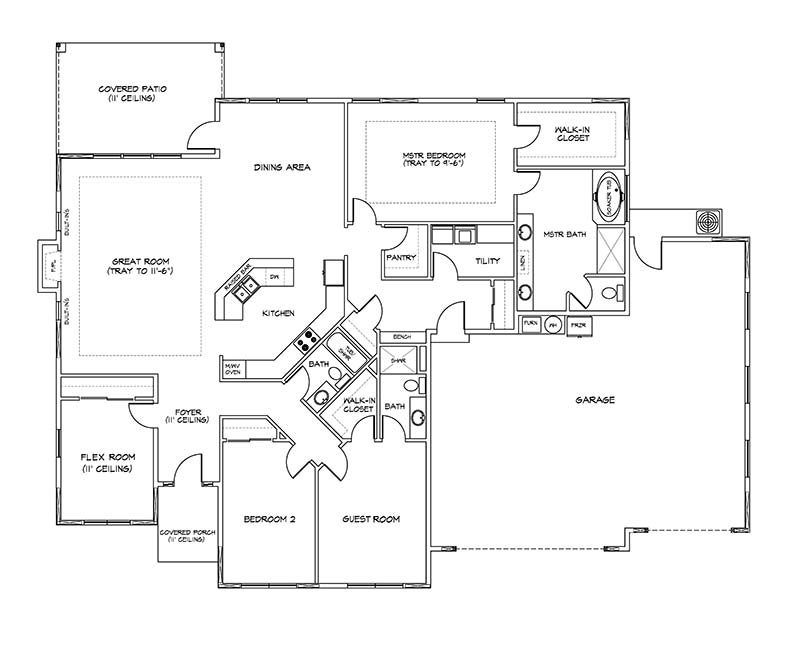 Our Floor Plans Pacific Coast, Rambler House Plans With 3 Car Garage